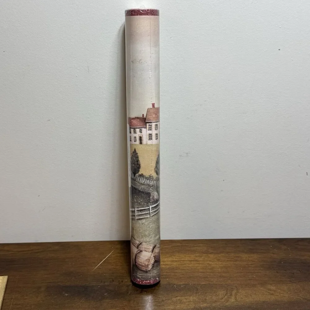 Vintage Wallpaper Boarder Primative Country Village Wide 14” NOS Prepasted 5yd